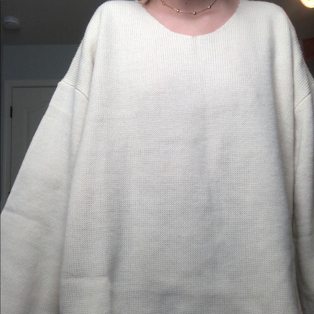 cream sweater